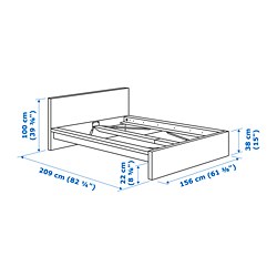 Ilustración de medidas - MALM cama