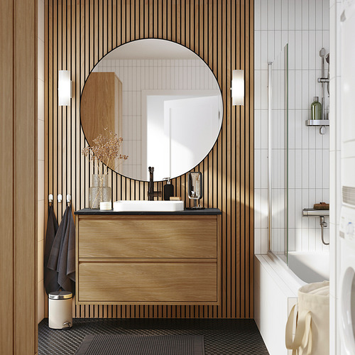 ÄNGSJÖN / BACKSJÖN, sink cabinet with drawers and LUNDSKÄR tap. 2 of 8 open dialog