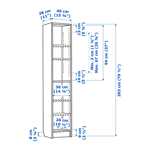 BILLY, bookcase. 6 of 6 open dialog