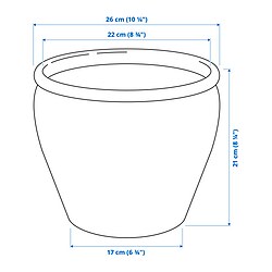 Measurement Illustration - AMBRARÖNN plant pot
