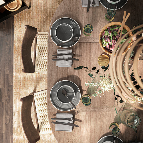 SKANSNÄS, mesa de comedor redonda extensible y 4 sillas. 6 de 8 abrir diálogo