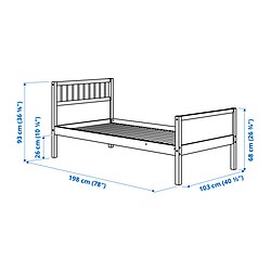 Measurement Illustration - SMYGA bed  Twin