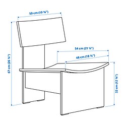 Ilustración de medidas - IKEA PS 2026 sillón
