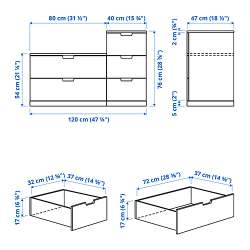 NORDLI, Chest of 5 drawers. 6 of 6 open dialog
