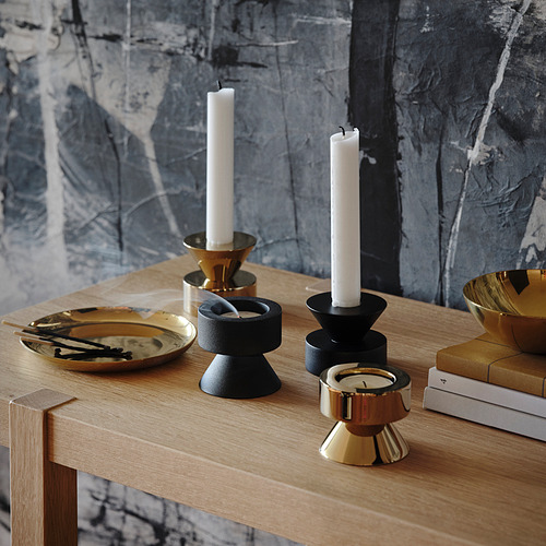 Candelabros reversibles dorados y negros