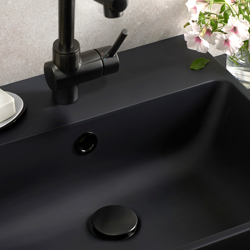 Measurement Illustration - BACKSJÖN semi-recessed sink with water trap