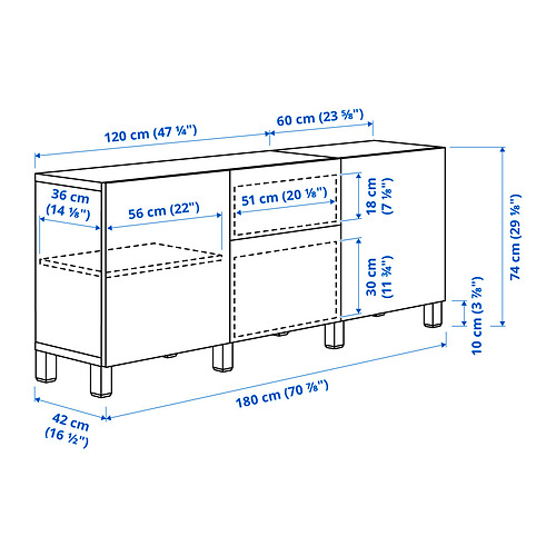BESTÅ, storage combination with drawer runner, push-open. 5 of 5 open dialog