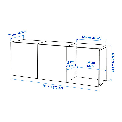 BESTÅ, wall-mounted cabinet with doors. 5 of 6 open dialog