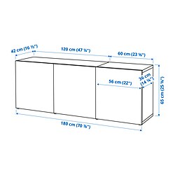 Measurement Illustration - BESTÅ display cabinet