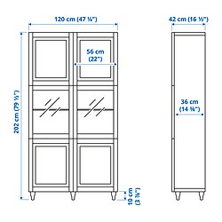 Measurement Illustration - BESTÅ display cabinet