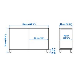 Measurement Illustration - BESTÅ storage combination with doors