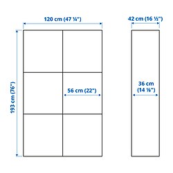 Measurement Illustration - BESTÅ display cabinet
