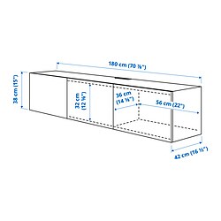 Measurement Illustration - BESTÅ TV unit with doors