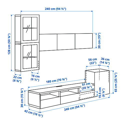 BESTÅ, TV storage combination with drawer rail, soft close. 11 of 11 open dialog