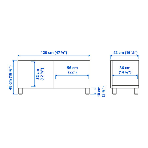 BESTÅ, TV bench with doors. 6 of 6 open dialog