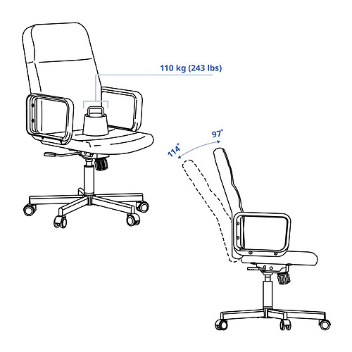 RENBERGET, swivel chair. 8 of 9 open dialog
