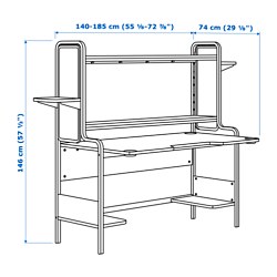 Measurement Illustration - FREDDE gaming desk