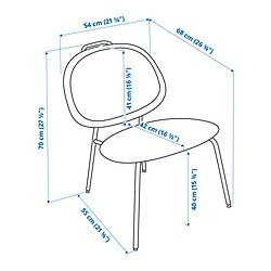 Ilustración de medidas - GÄVLE sillón