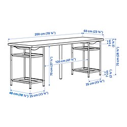 Measurement Illustration - LAGKAPTEN/SPÄND desk