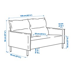 Measurement Illustration - MANNARP loveseat