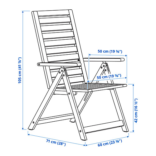 NÄMMARÖ, Silla reclinable y plegable de exterior. 5 de 5 abrir diálogo