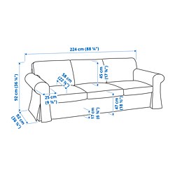 Measurement Illustration - UPPLAND 3-seat sofa
