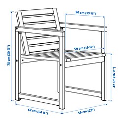 Measurement Illustration - NÄMMARÖ outdoor armchair