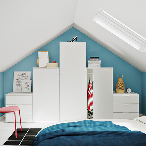 PLATSA, wardrobe with 3 doors and 6 drawers. 3 of 4 open dialog