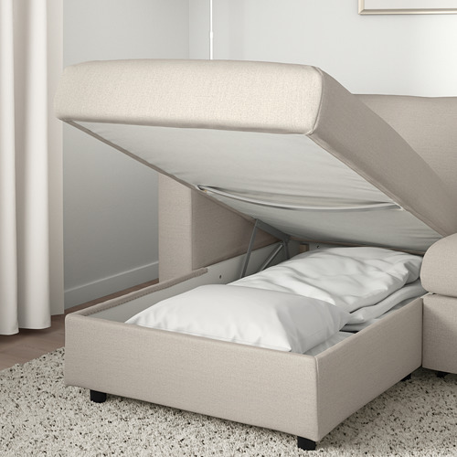 VIMLE, sofá cama 3 plazas con chaiselongue y reposabrazos anchos. 9 de 14 abrir diálogo