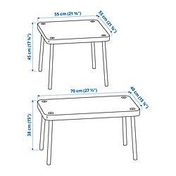 Measurement Illustration - SONHULT nesting tables, set of 2