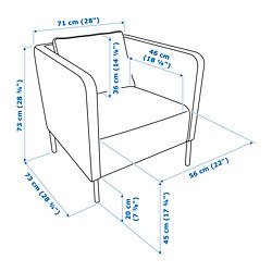 Ilustración de medidas - EKERÖ sillón