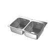 LÅNGUDDEN double bowl top mount sink, without water trap 