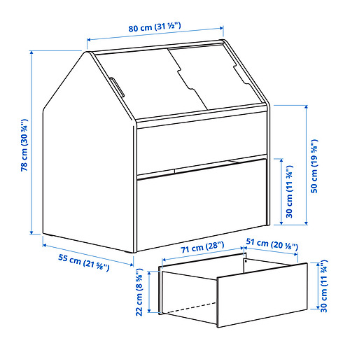 VITBJÖRN, storage unit with drawer. 8 of 9 open dialog