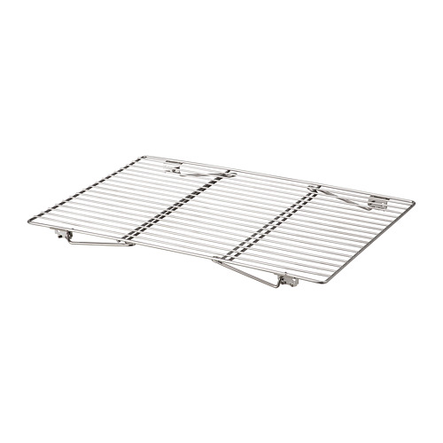 Rejilla de enfriamiento LÄTTBAKAD - plateada, acero inoxidable, diseño rectangular, plegable.