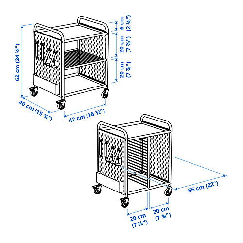 BRÄNNBOLL, shelf unit on casters. 6 of 6 open dialog