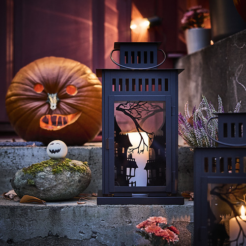 KUSTFYR, lantern for pillar candle, in/out. 3 of 3 open dialog