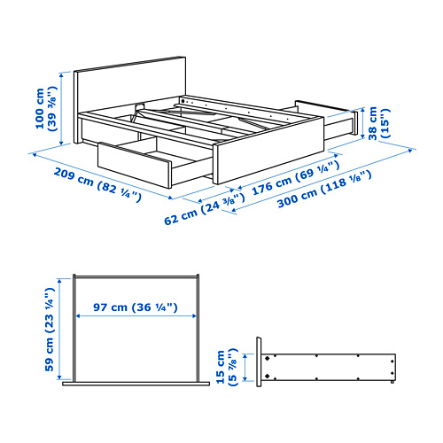 MALM, bed with 4 drawers. 11 of 11 open dialog