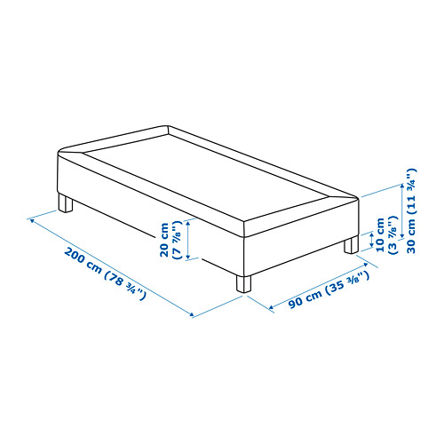 Ilustración con medidas del producto: LYNGÖR.