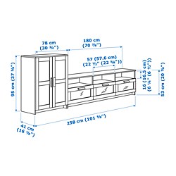 Measurement Illustration - BRIMNES TV storage combination