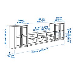 Measurement Illustration - BRIMNES TV bench