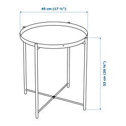 Measurement Illustration - GLADOM tray table
