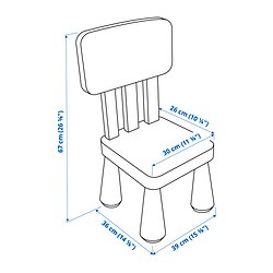 Ilustración de medidas - MAMMUT silla para niño
