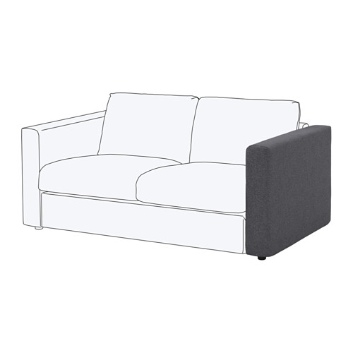 Sofá VIMLE: moderno, de forma cuadrada, con asiento de color claro, respaldo y brazos de color gris oscuro; Funda de tela extraíble y lavable a máquina.