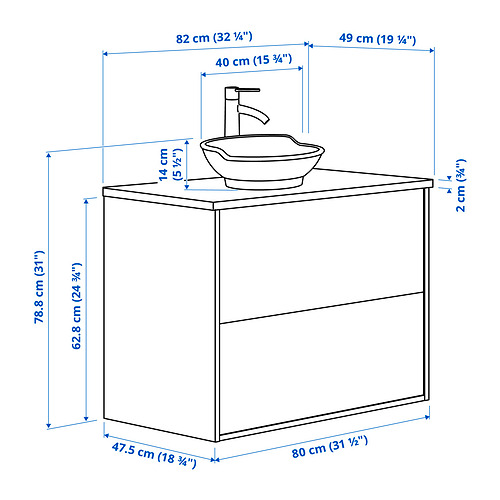 TÄNNFORSEN / VÄSTERSJÖN, mueble de lavabo con cajones/lavabo. 8 de 8 abrir diálogo