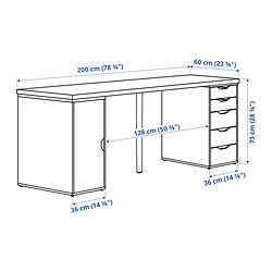 Measurement Illustration - LAGKAPTEN/ALEX desk