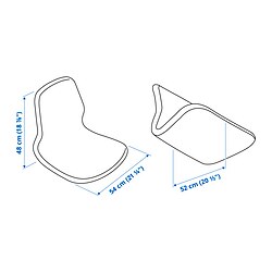 Measurement Illustration - LÅNGFJÄLL seat shell