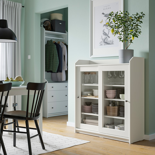 HAUGA, glass-door cabinet. 2 of 9 open dialog