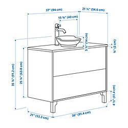 Measurement Illustration - TÄNNFORSEN/VÄSTERSJÖN wash-stnd w drawers/wash-basin
