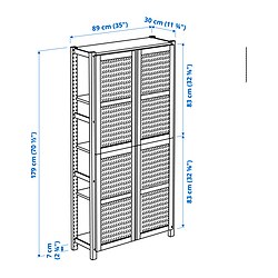 Ilustración de medidas - IVAR estantería con puertas