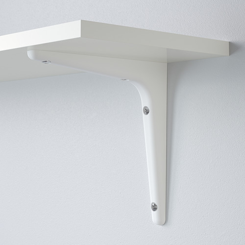 Elegante estante blanco montado en la pared con soporte robusto; Diseño moderno y minimalista.